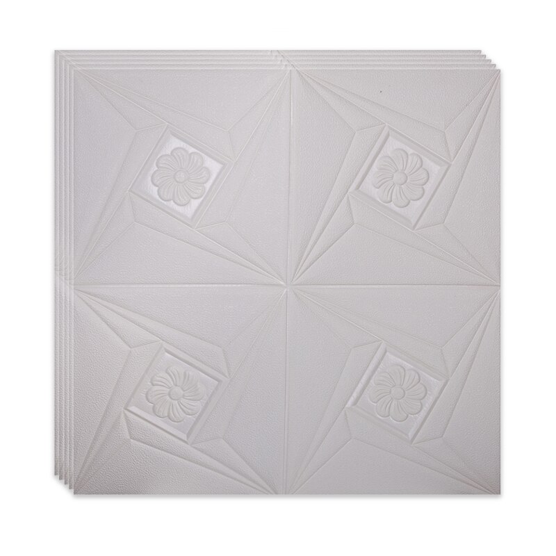 Set 5 x Tapet 3D Autoadeziv , design modern , rezistent la apa , usor de curatat , dimensiuni 70x70cm , model RS027 , alb Selling Depot ®